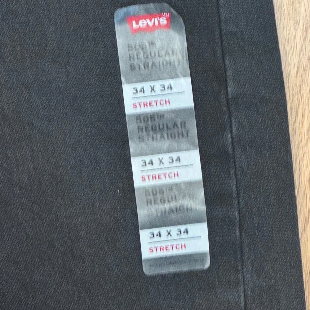 Levis 505 Regular Straight Mens Black Stretch Jeans 34x34 NWT